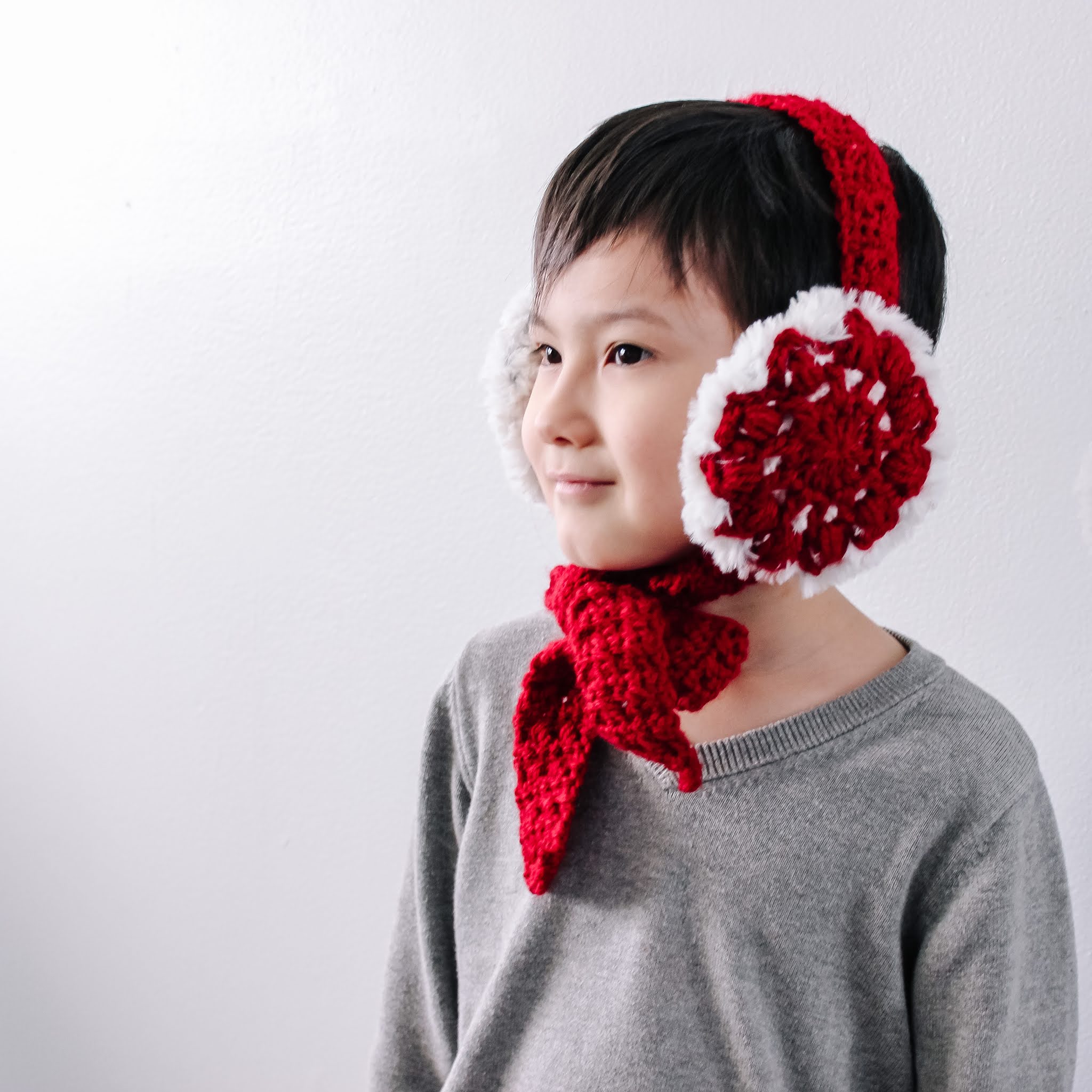Holly Earmuffs Free Crochet Pattern Modesty by Laura