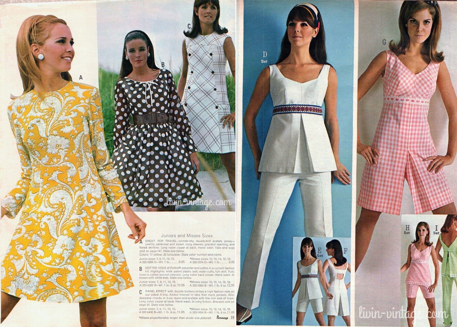 livin vintage 1969 Women's Fashion via JC Penny's Catalog