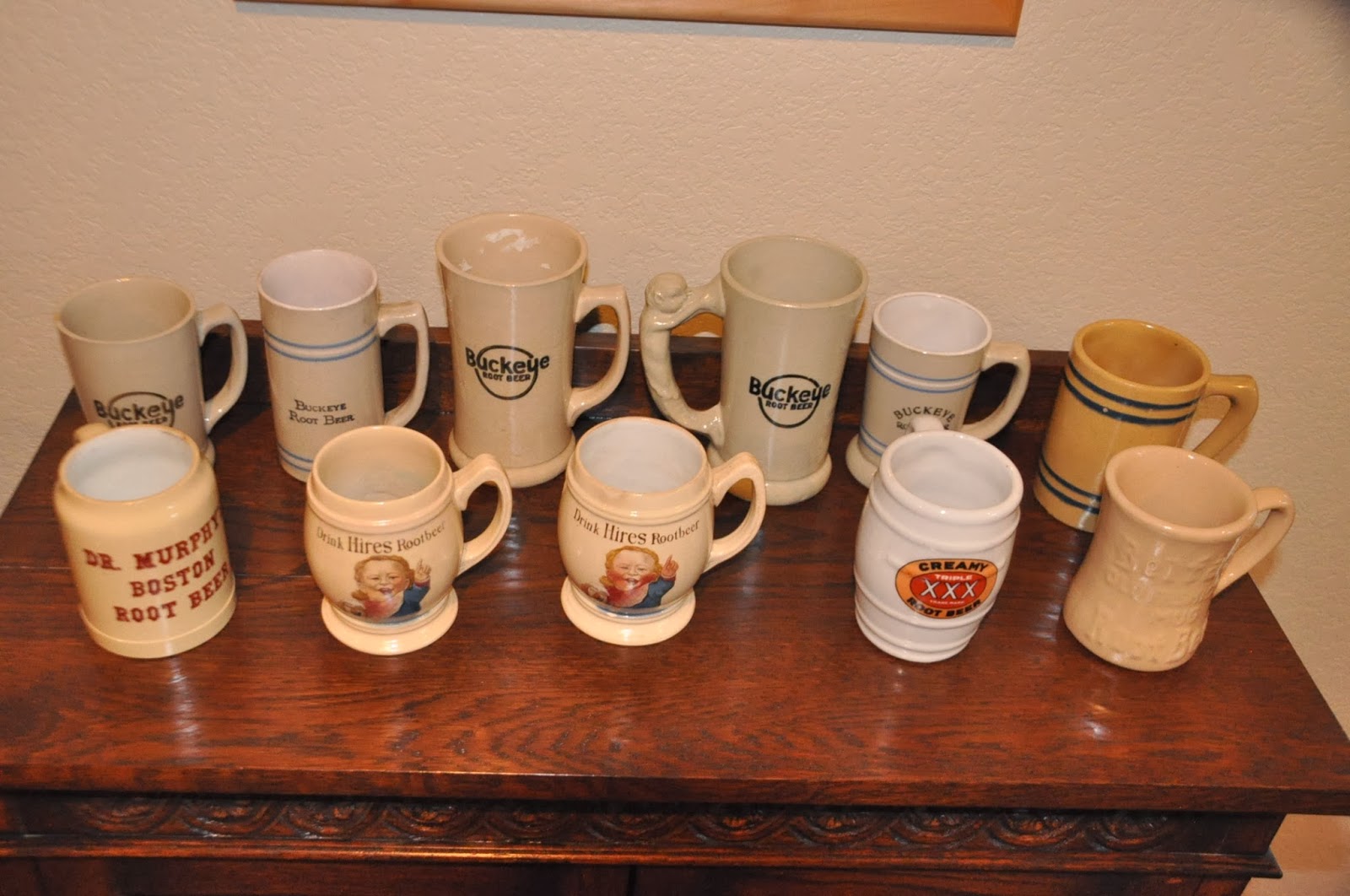 Tom's Root Beer Collectibles Root Beer Mug Display