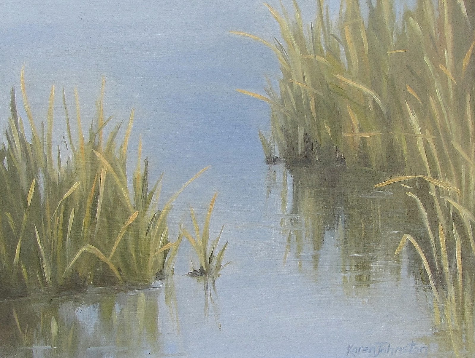 KAREN JOHNSTON SMALL PAINTINGS Estuary Reeds