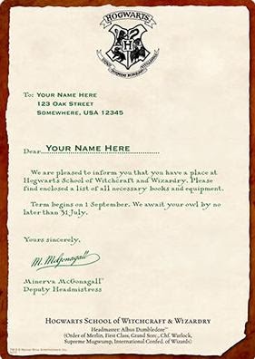 WBShop Presenta Cartas de aceptación al Colegio Hogwarts 
