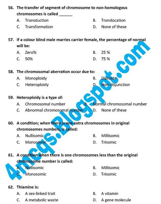 4 MCQ's Chapter 7 VARIATION & GENE Mcqs