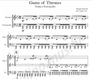 game of thrones partitura violino e violoncelo