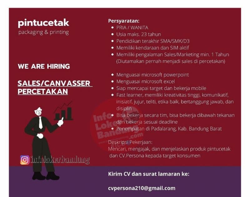 Lowongan Kerja Pintucetak Packaging Printing Bandung Juni 2021 Info Loker Bandung 2021