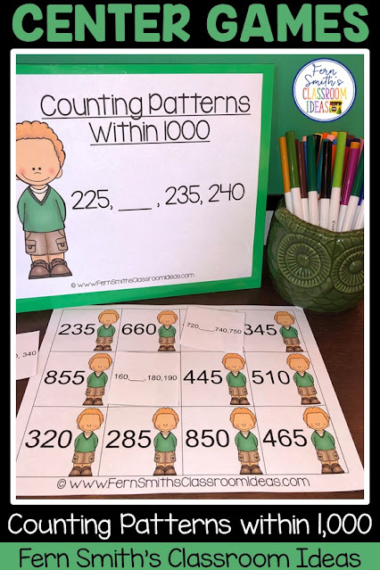 Click Here to Download this Counting Patterns Within 1,000 Task Card, Color By Numbers, and Center Games Bundle For Your Classroom Today