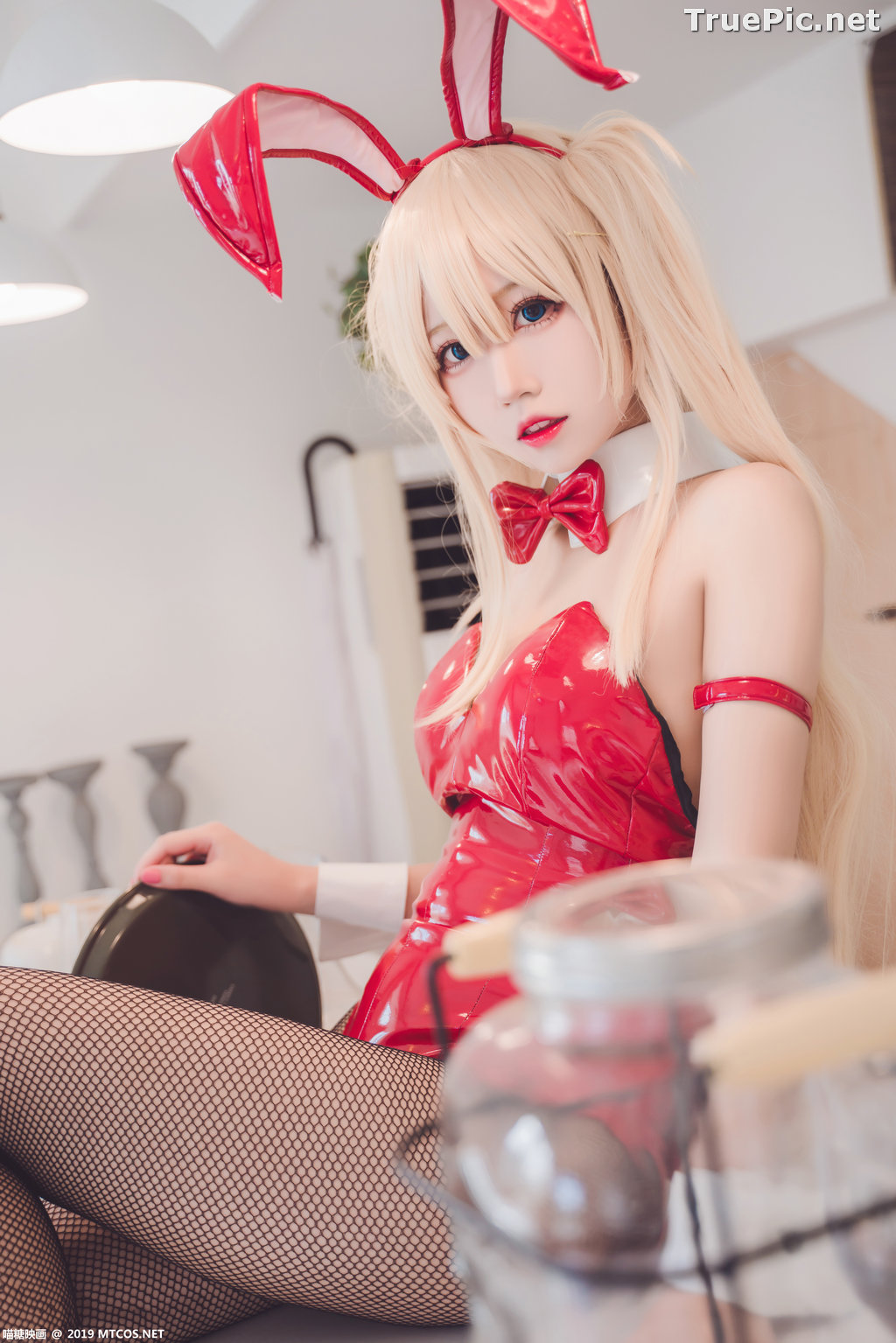 Image [MTCos] 喵糖映画 Vol.021 – Chinese Cute Model – Red Bunny Girl Cosplay - TruePic.net - Picture-12