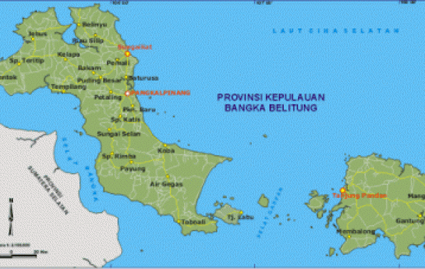 Peta Kepulauan Bangka Belitung