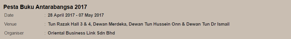 International Book Festival 2017 Pwtc