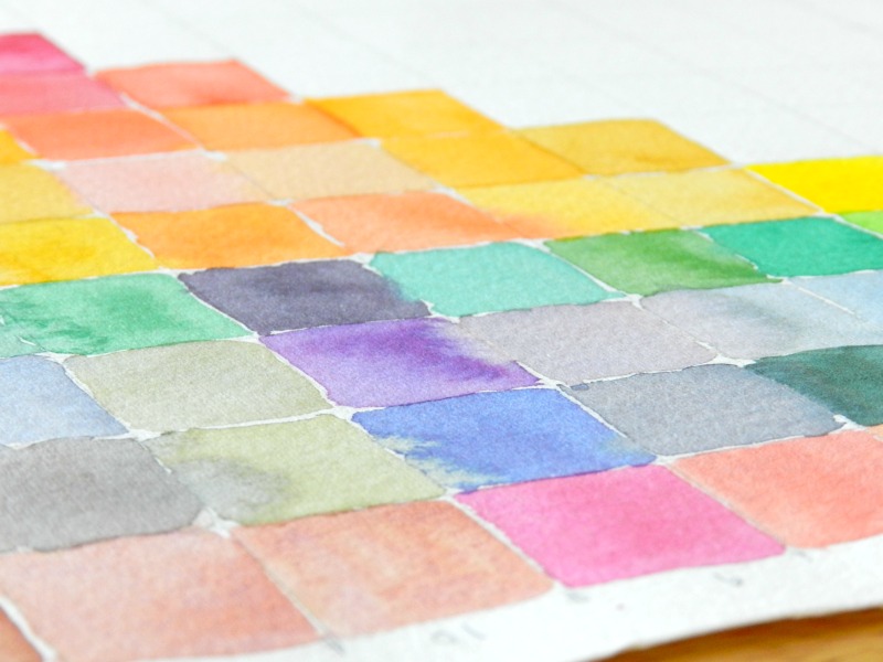 watercolor paint mixing chart