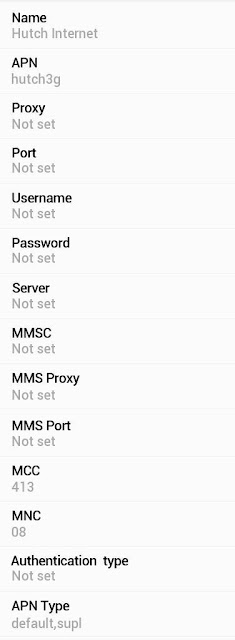 Hutch Sri Lanka GPRS Settings for Android / HTC/Galaxy