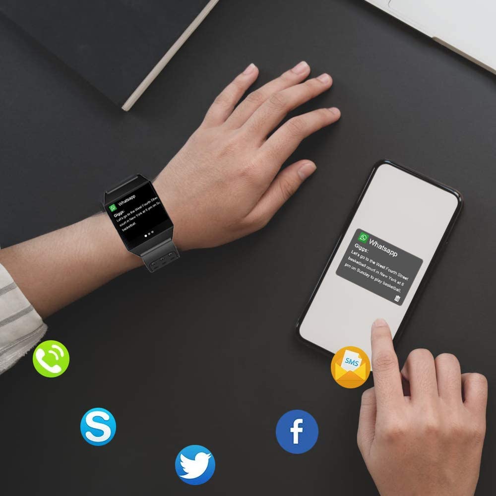 Smart Watch Compatible with iPhone and Android Phones, IP67 Waterproof, Fitness Tracker Watch