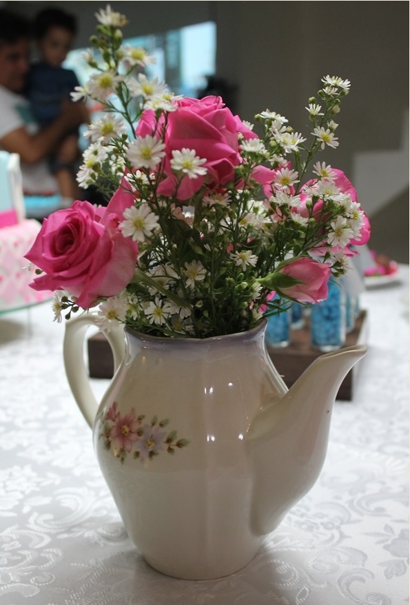 arranjo de flores chá