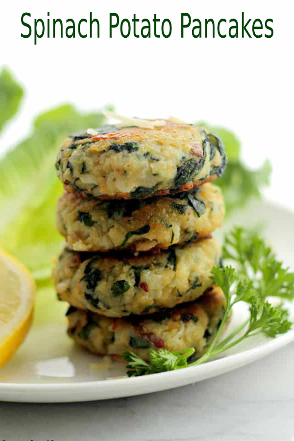 Spinach Potato Pancakes happy cook
