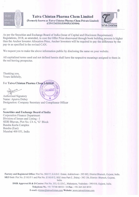 Tatva Chintan Pharma Anchor Investors