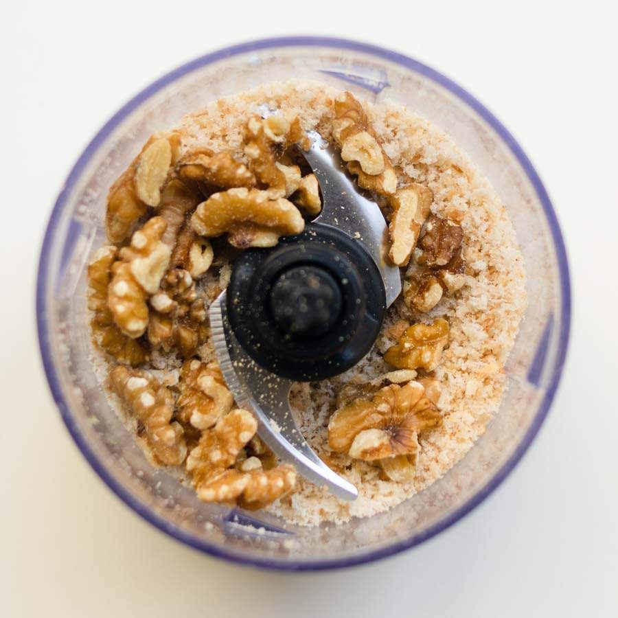 Processed Breadcrumbs and walnuts