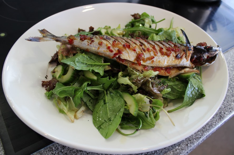 Grilled mackerel with chilli and ginger baste Grilled mackerel with chilli and ginger baste