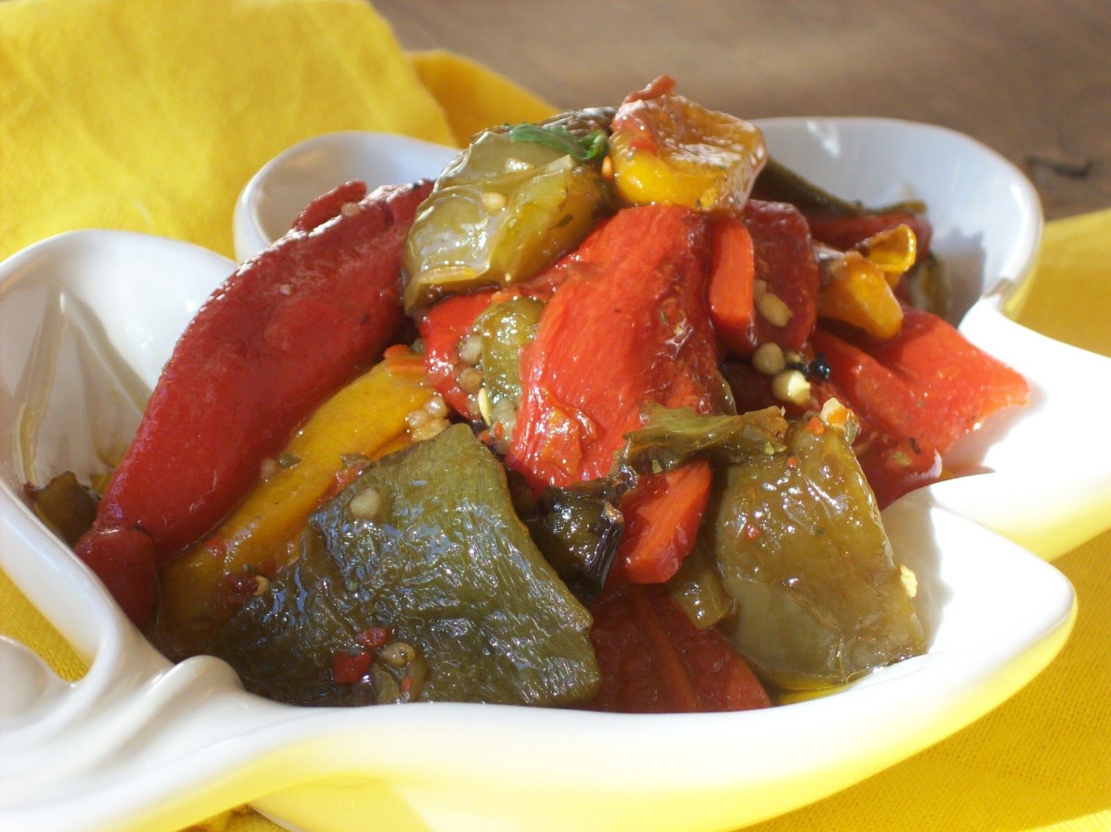 red or green? spicy roasted peppers