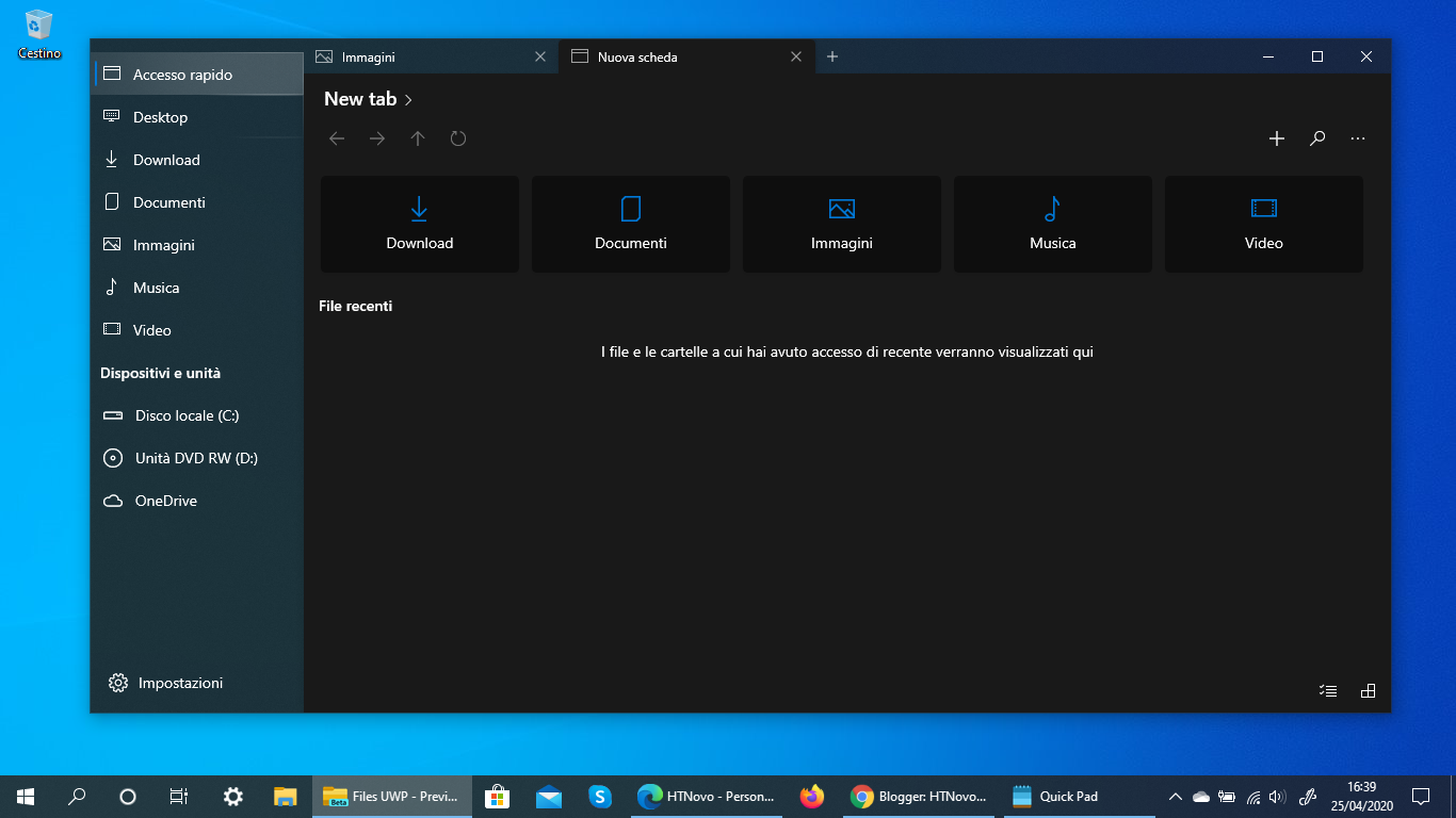 Download Files UWP - Preview, moderno Esplora file per Windows 10