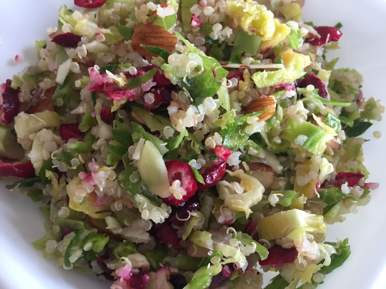 menu managed Brussel Sprout Cranberry Quinoa Salad