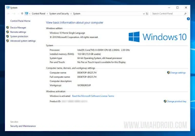 Sistem Informasi Computer Windows 10 Home
