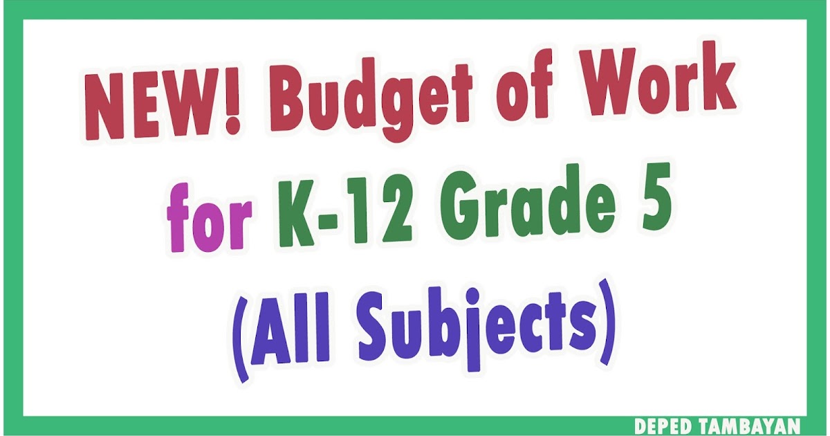 grade 4 budget of work with dll for sy 2019 2020 taga deped