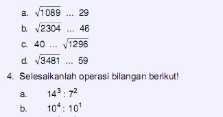 Baru Soal Akar Pangkat 2 Kelas 4 Sd