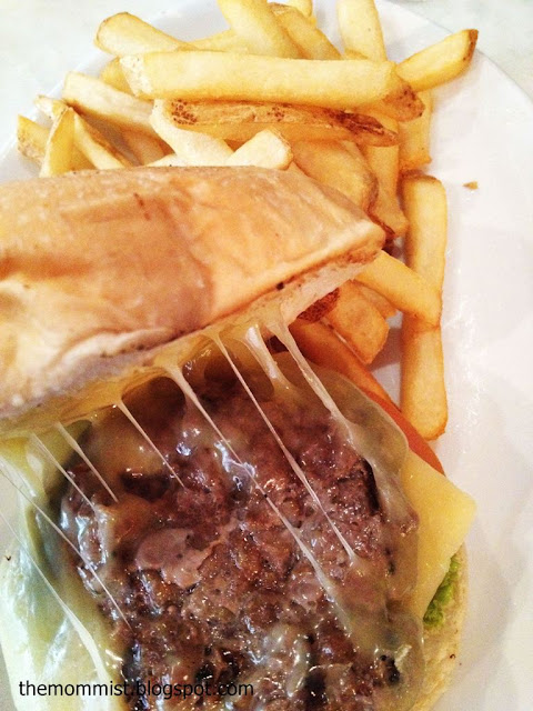 Angus beef cheeseburger at Cafe Republiq