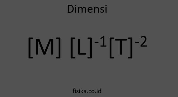 Dimensi ml-1t-2 menyatakan dimensi