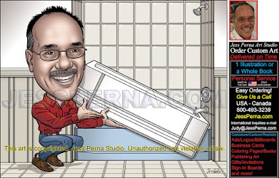 Plumber Bath Tub Replacement Cartoon Ad