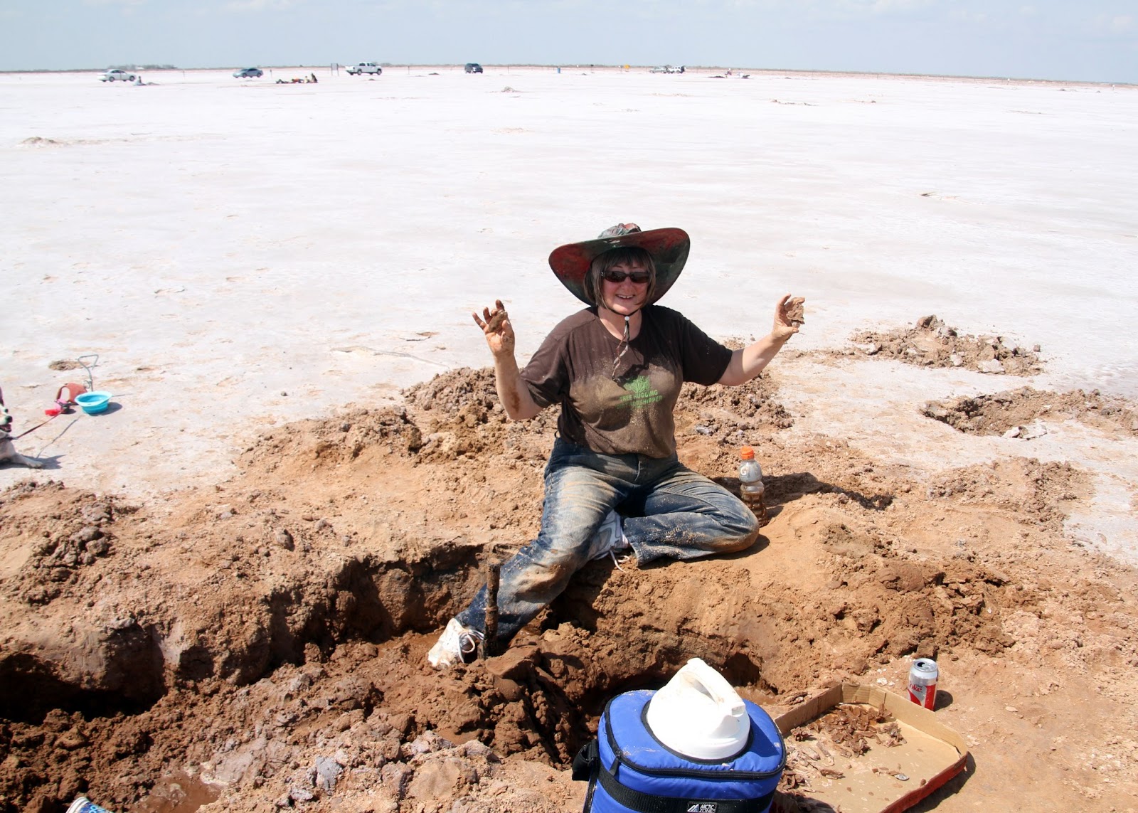 Dennis and Holly never stay home! Selenite Crystal Digging on the Salt
