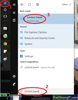 search control panel in Windows 10 search control panel in Windows 10