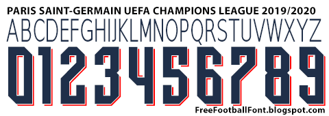 Free Football Fonts: Paris Saint-Germain Champions League Font