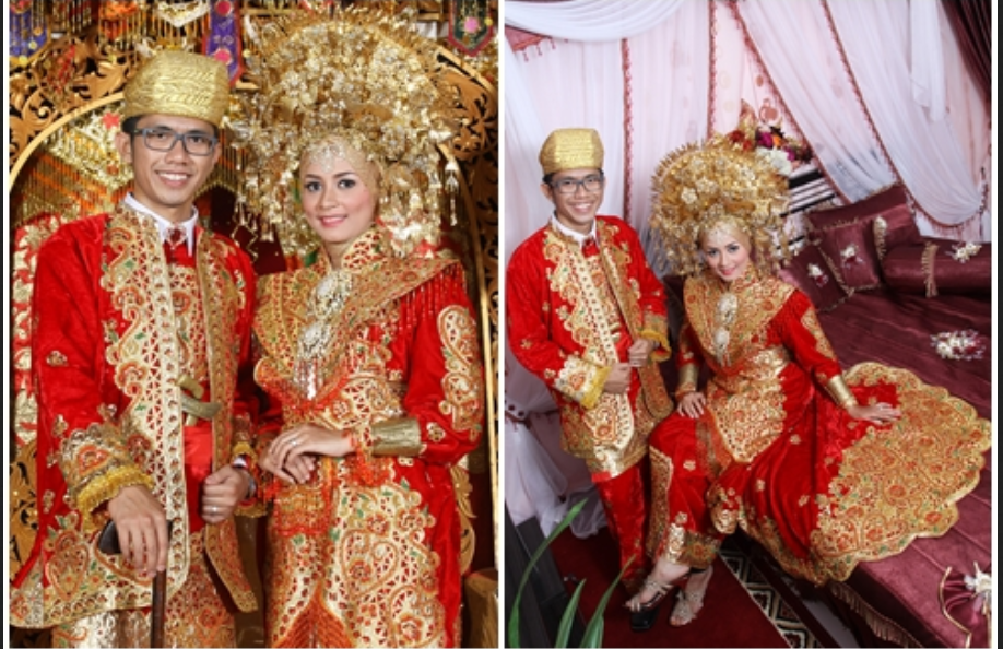 baju pengantin brokat minang
