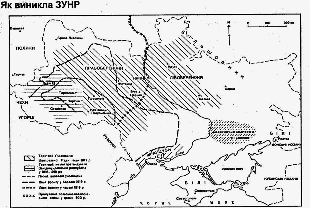 Западно украинская народная республика карта