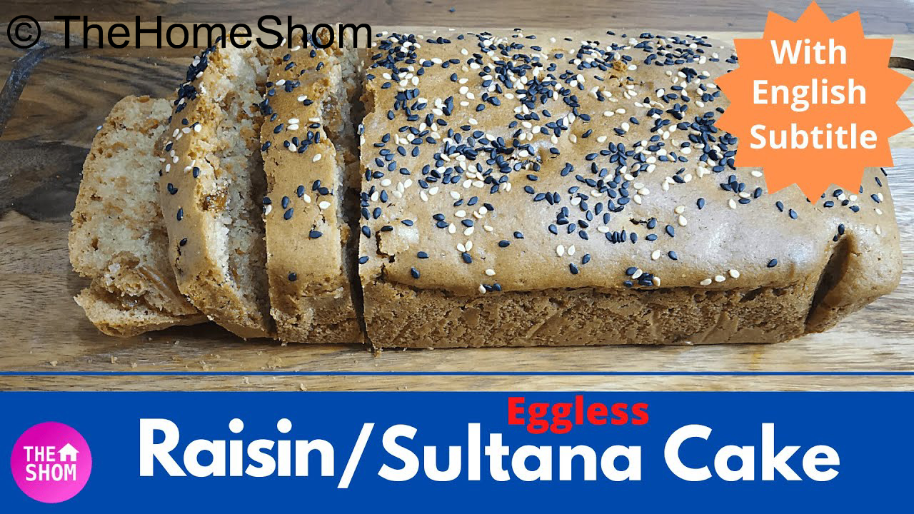 raisin cake without eggs, eggless raisin cake recipe, cinnamon raisin