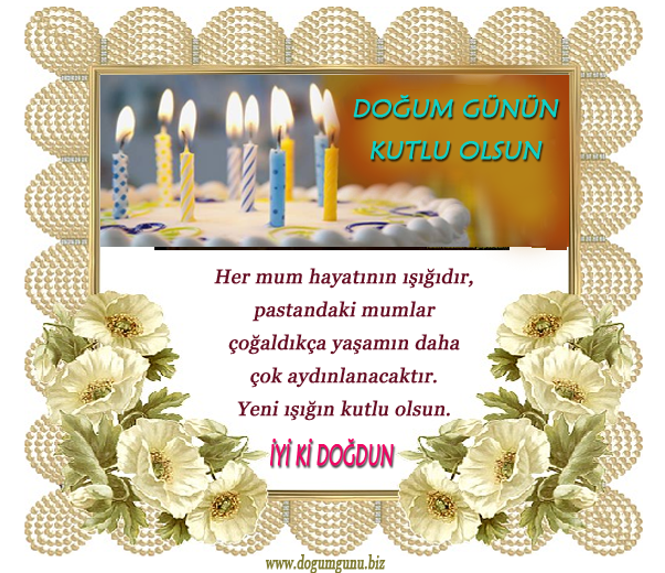 Çiçekli doğum günü mesajı görseli