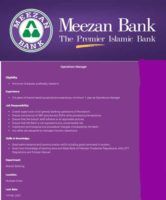 Meezan bank limited internship april 2019 Careers - Meezan Bank Jobs 2021 Latest -Online Apply