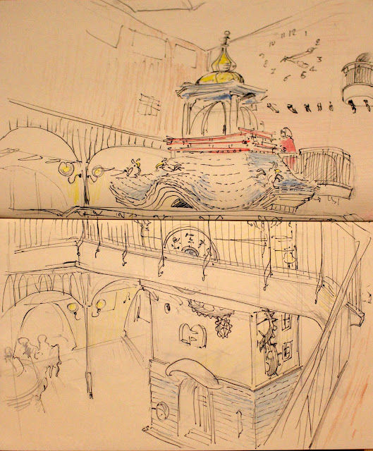 croquis du hall au Musée Ghibli - Mitaka, Japon