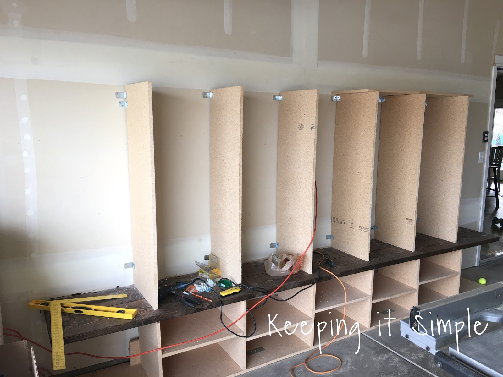 Keeping it Simple DIY Garage Mudroom Lockers with Lots of Storage