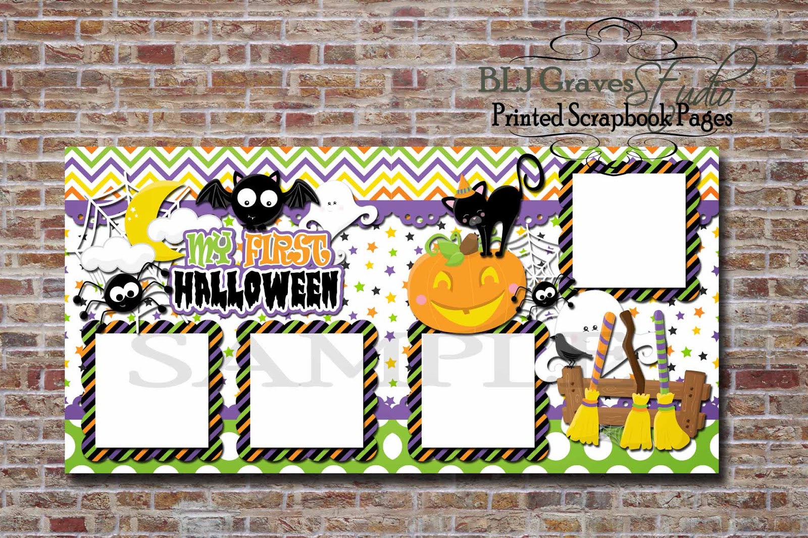 BLJ Graves Studio Baby, First Halloween PRINTED Scrapbook Pages