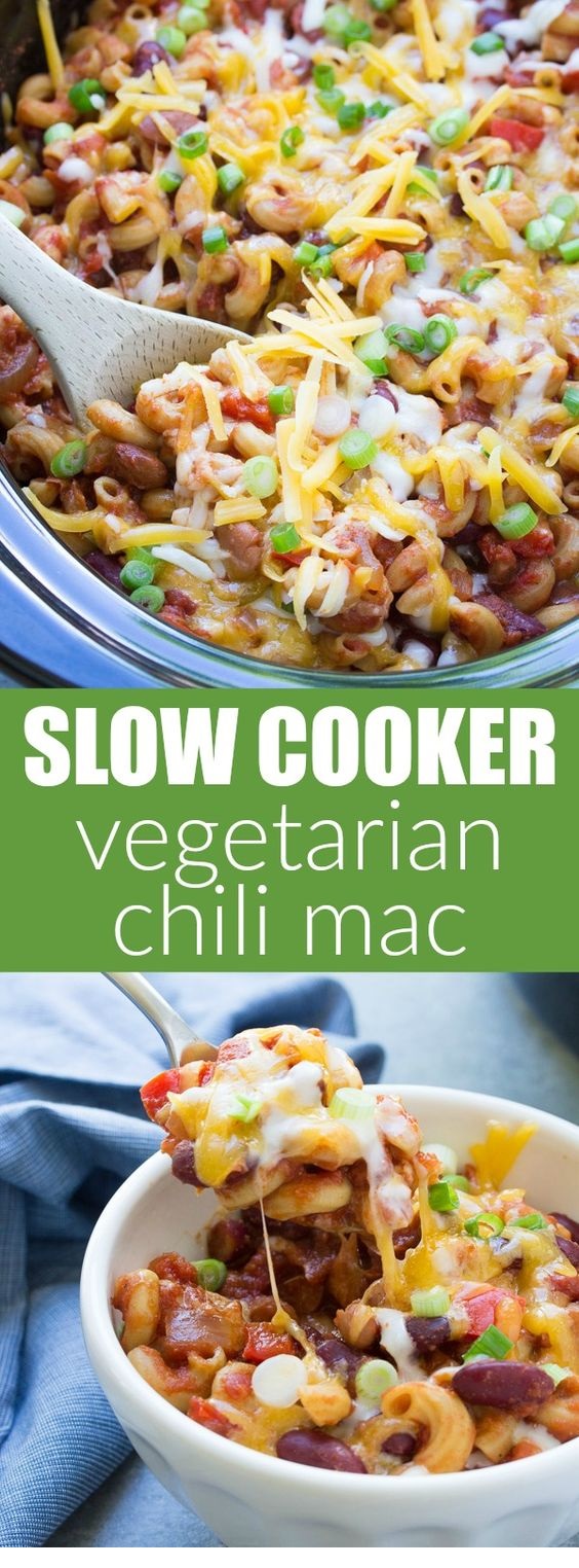 Slow Cooker Vegetarian Chili Mac 77bestrecipes