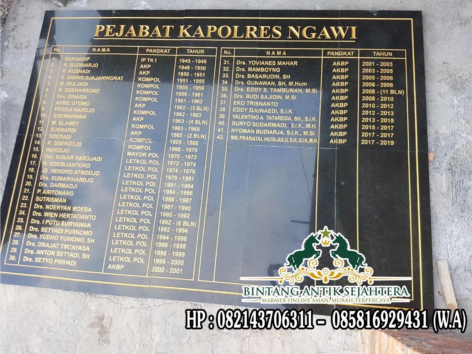 Contoh Papan Nama Kantor Batu Granit Hitam Terlaris di Bintang Antik