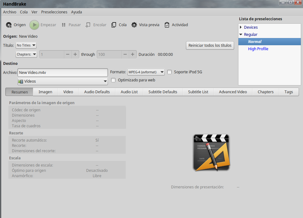 DistritoTux Handbrake (Convierte DVD a MKV o MP4, pegar subtítulos)