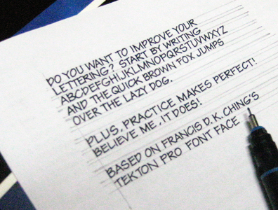 Architect hand lettering picture