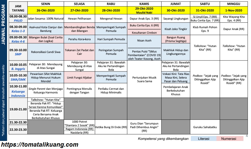 Download panduan belajar dari rumah bdr tvri