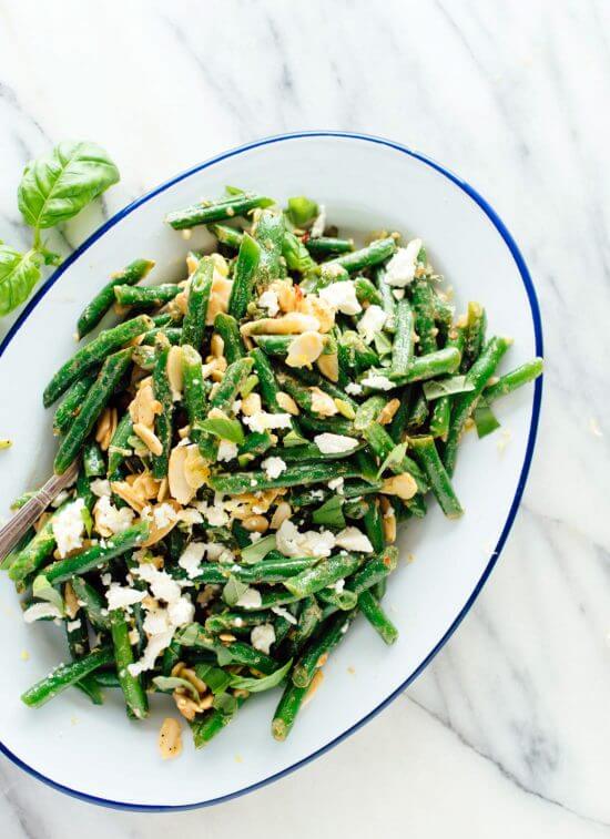 Green Bean Salad with Toasted Almonds & Feta in My kitchen