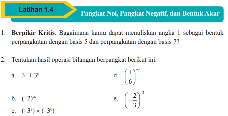 Jawaban Latihan 1 4 Halaman 46 Matematika Kelas 9 Bab 1 Perpangkatan Dan Bentuk Akar Bastechinfo