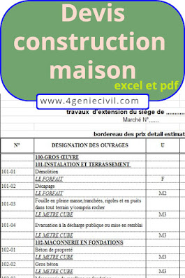 exemple devis construction maison excel et pdf