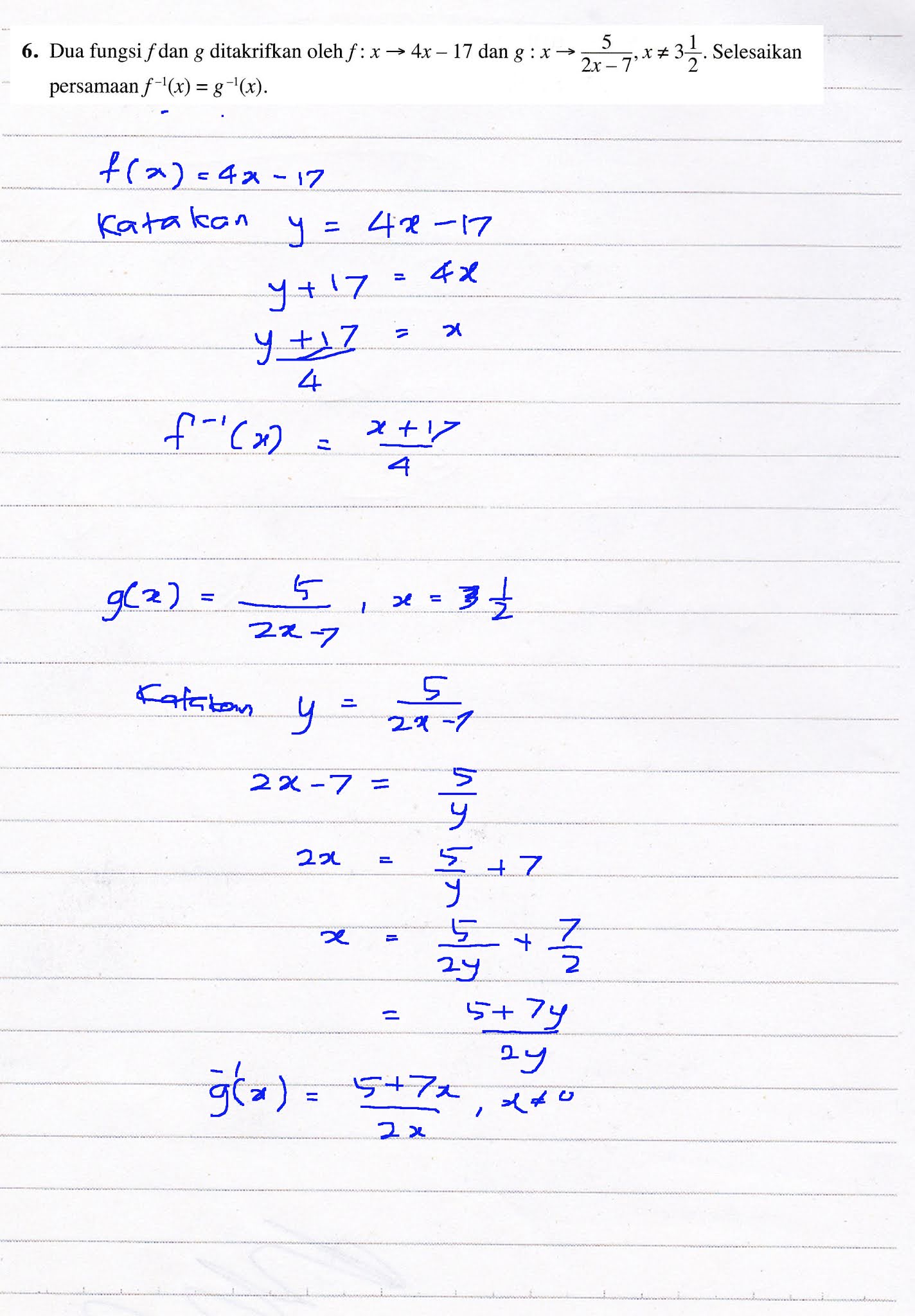 F4 Addmath Latihan Intensif 1.3 Q6 Bab 1 Fungsi