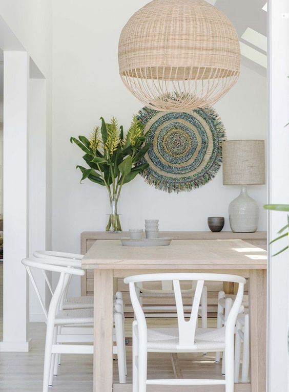 Lámparas con fibras naturales